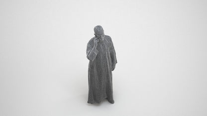 realistic 3D human man standing, archviz people FBX OBJ for Blender, wireframe three-quarter view