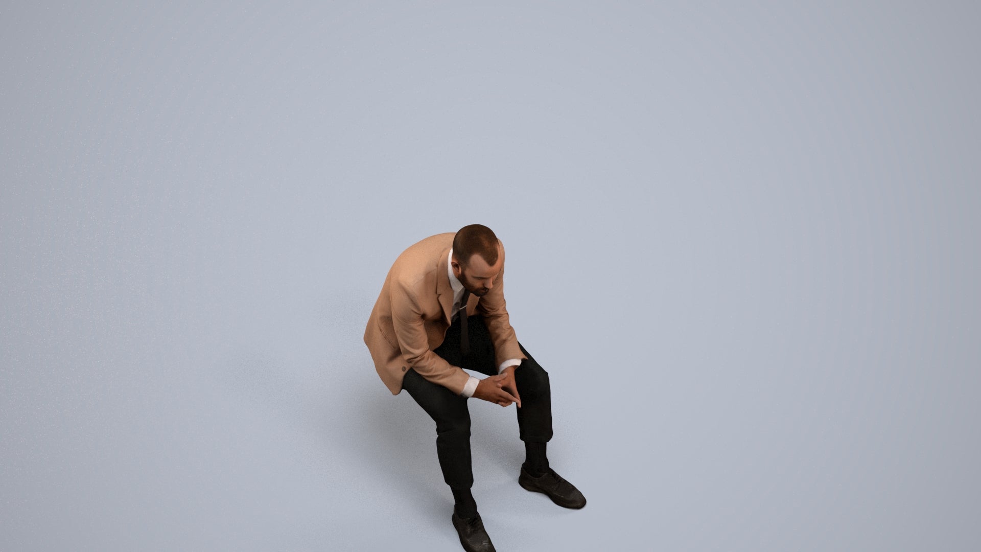 realistic 3D people man business, render-ready for V-Ray and Corona, FBX OBJ, back view render