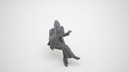 3D scanned woman business, photorealistic archviz people for Enscape and SketchUp, wireframe three-quarter view