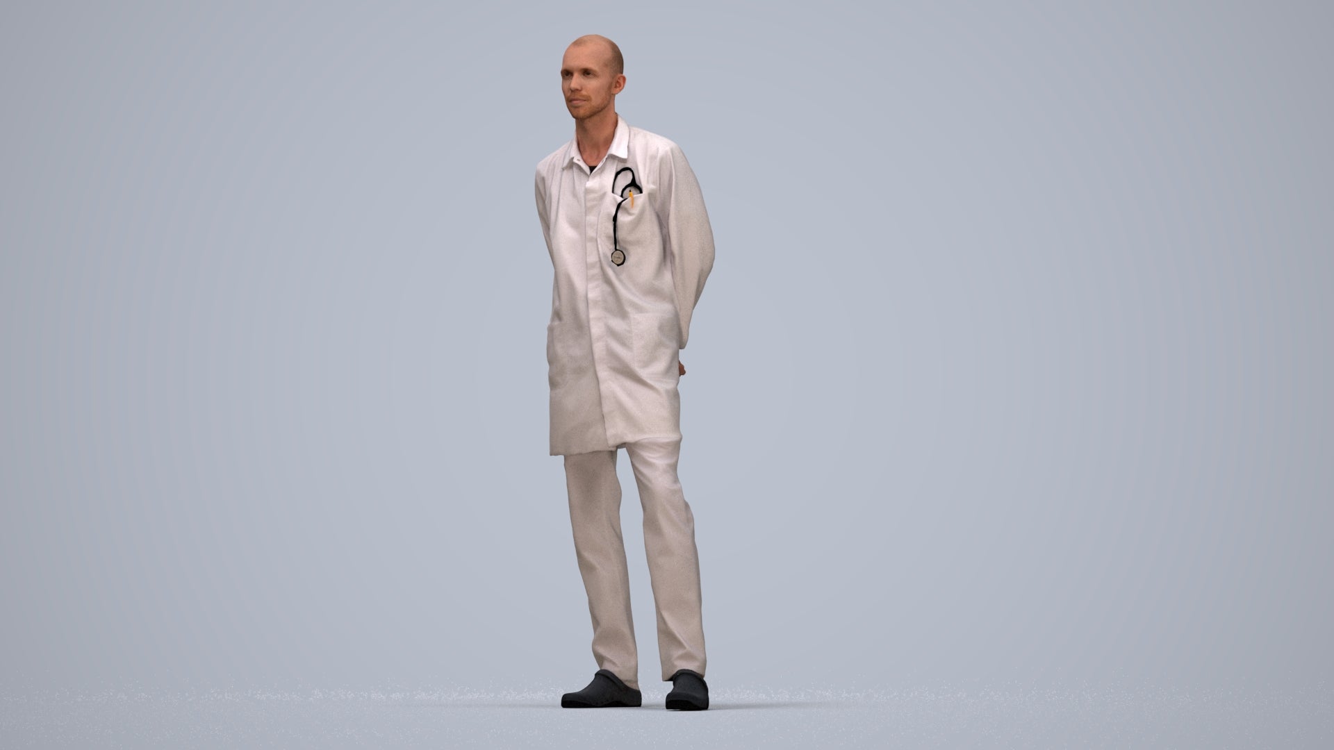 photogrammetry 3D man medical, realistic human model archviz FBX, top-down view render