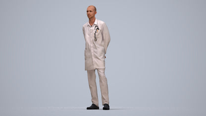 photogrammetry 3D man medical, realistic human model archviz FBX, top-down view render