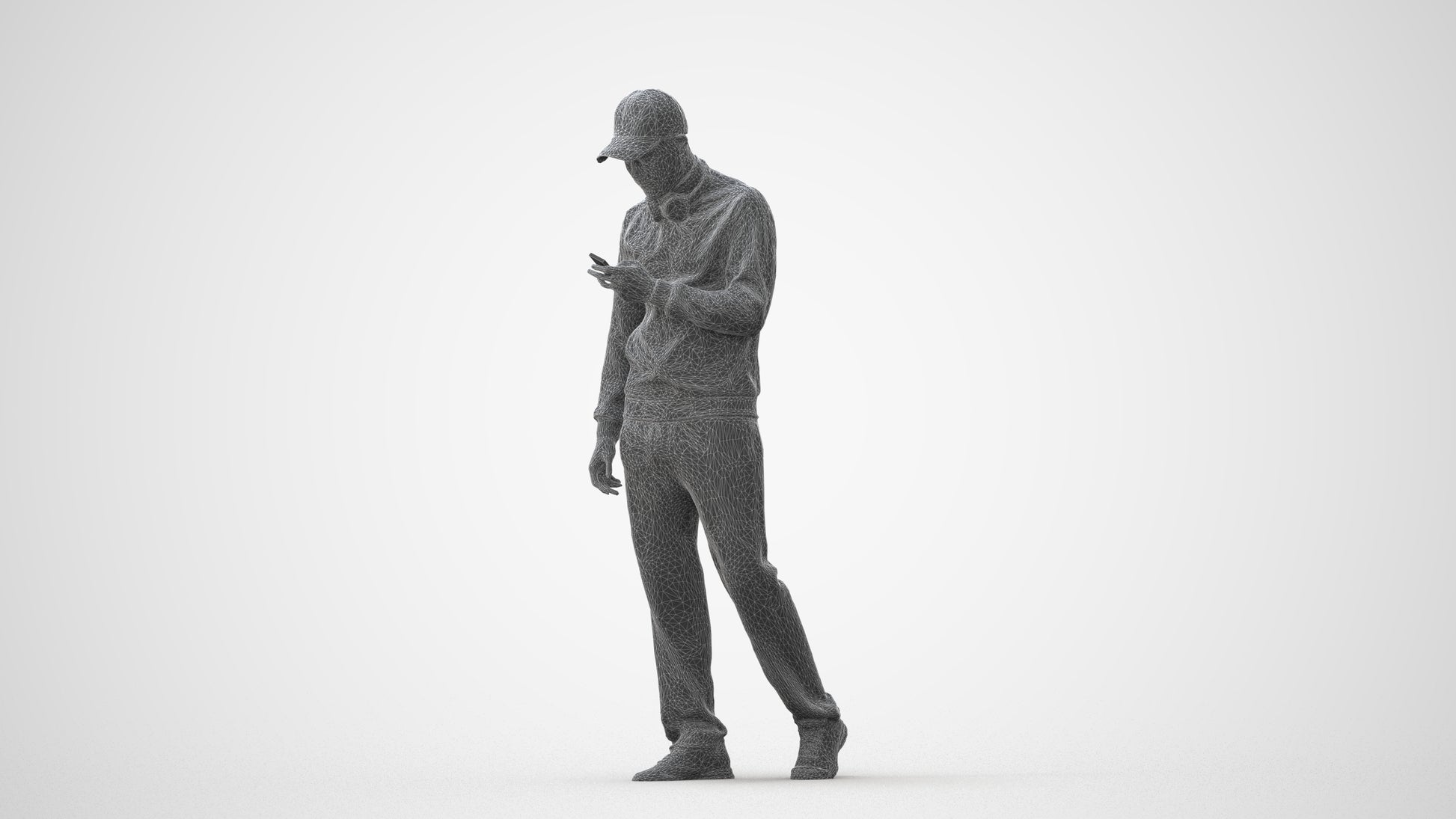 3D human model man sport walking, photogrammetry scanned person for archviz, square thumbnail