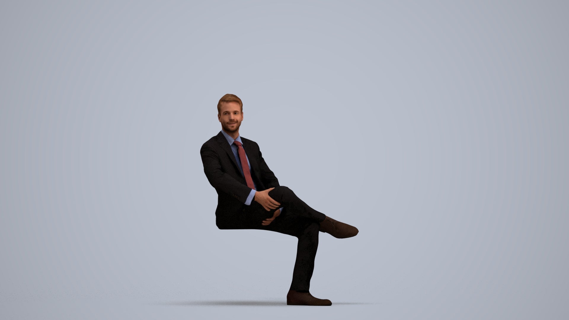 3D scanned man business, photorealistic archviz people for Enscape and SketchUp, standing pose render
