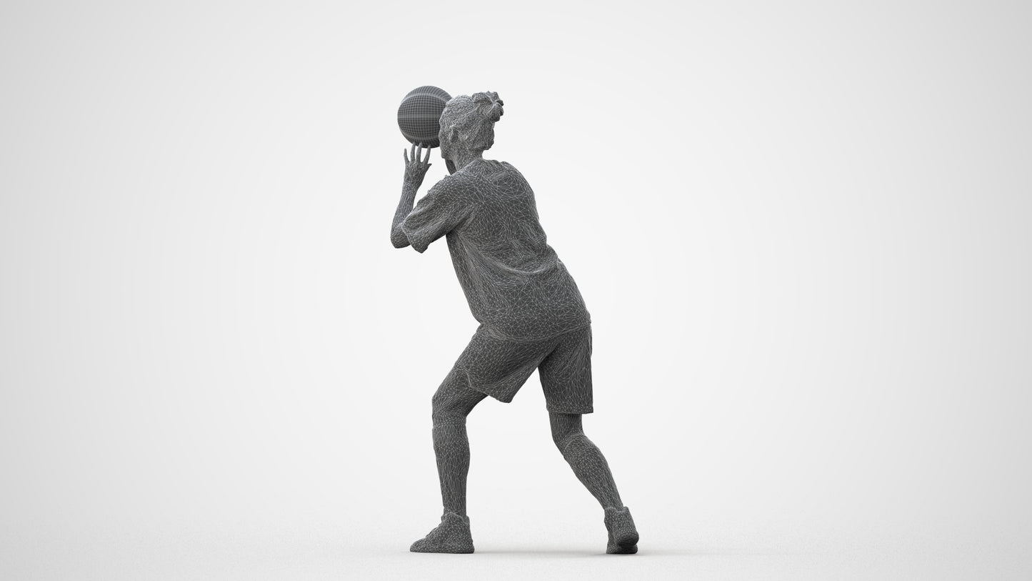 3D human model woman sport, photogrammetry scanned person for archviz, square thumbnail