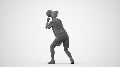 3D human model woman sport, photogrammetry scanned person for archviz, square thumbnail