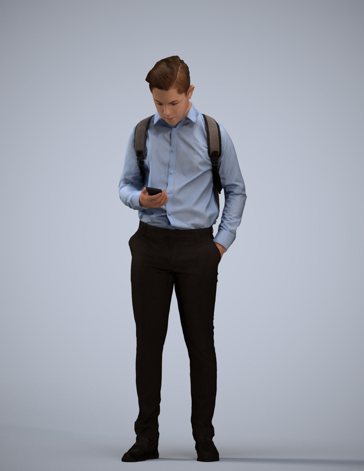 3D people model boy kids, scanned human for 3ds Max rendering