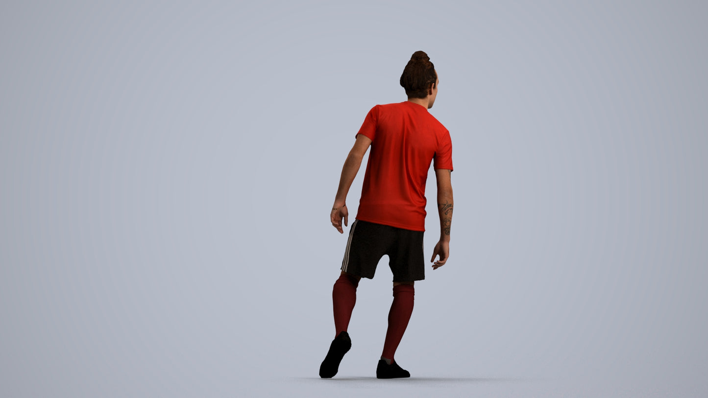 3D human model man sport, photogrammetry scanned person for archviz, front view render