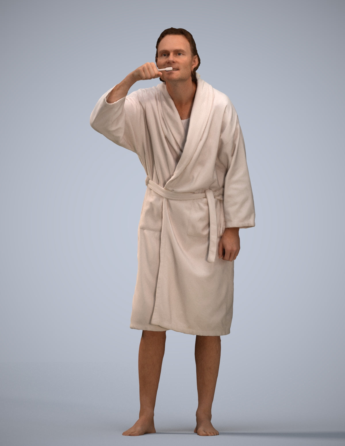 photogrammetry 3D man casual bathroom, realistic human model archviz FBX