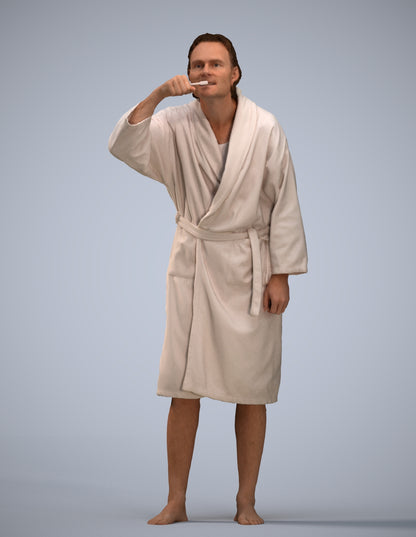 photogrammetry 3D man casual bathroom, realistic human model archviz FBX