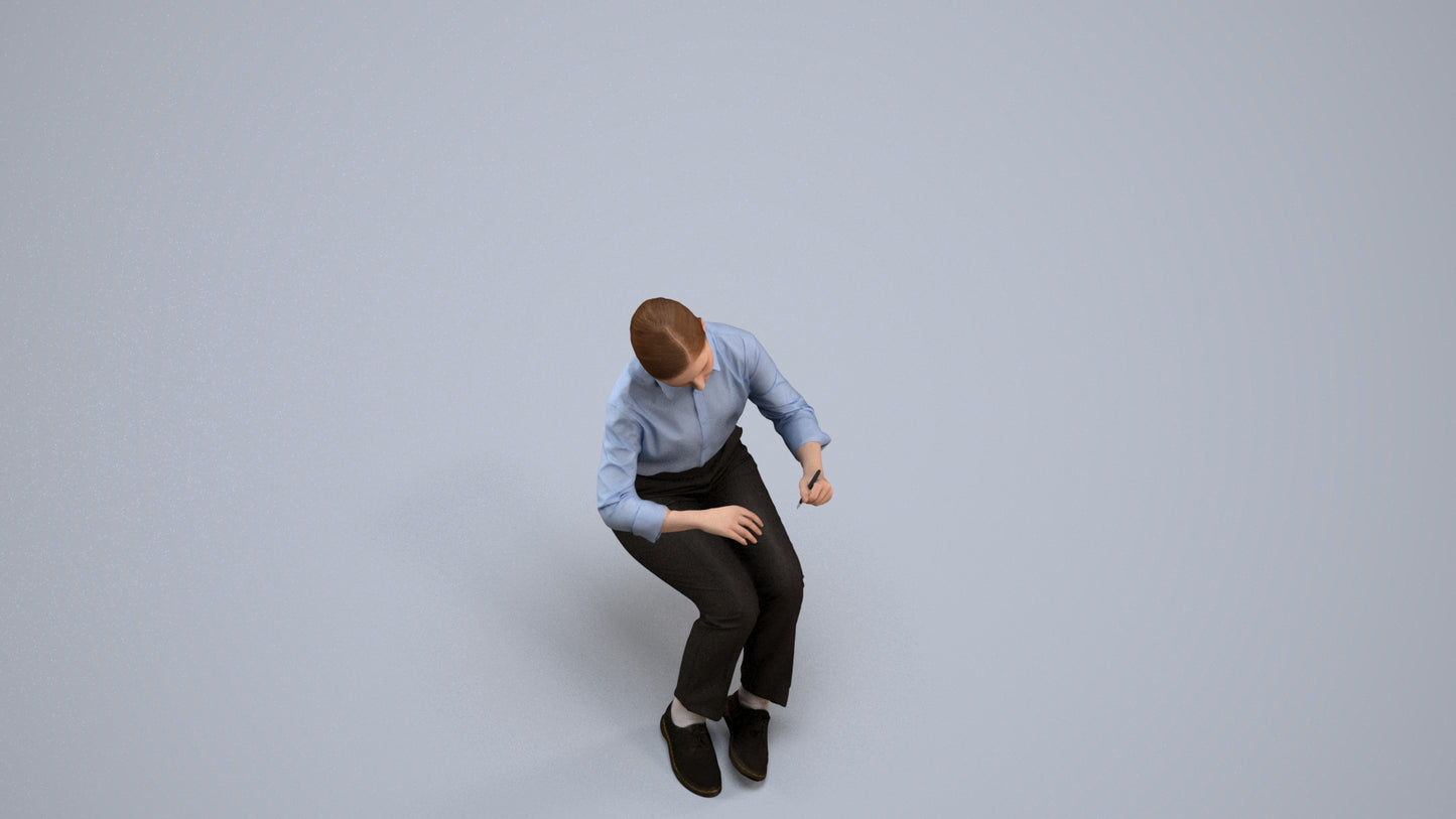 3D human model girl kids, photogrammetry scanned person for archviz, back view render