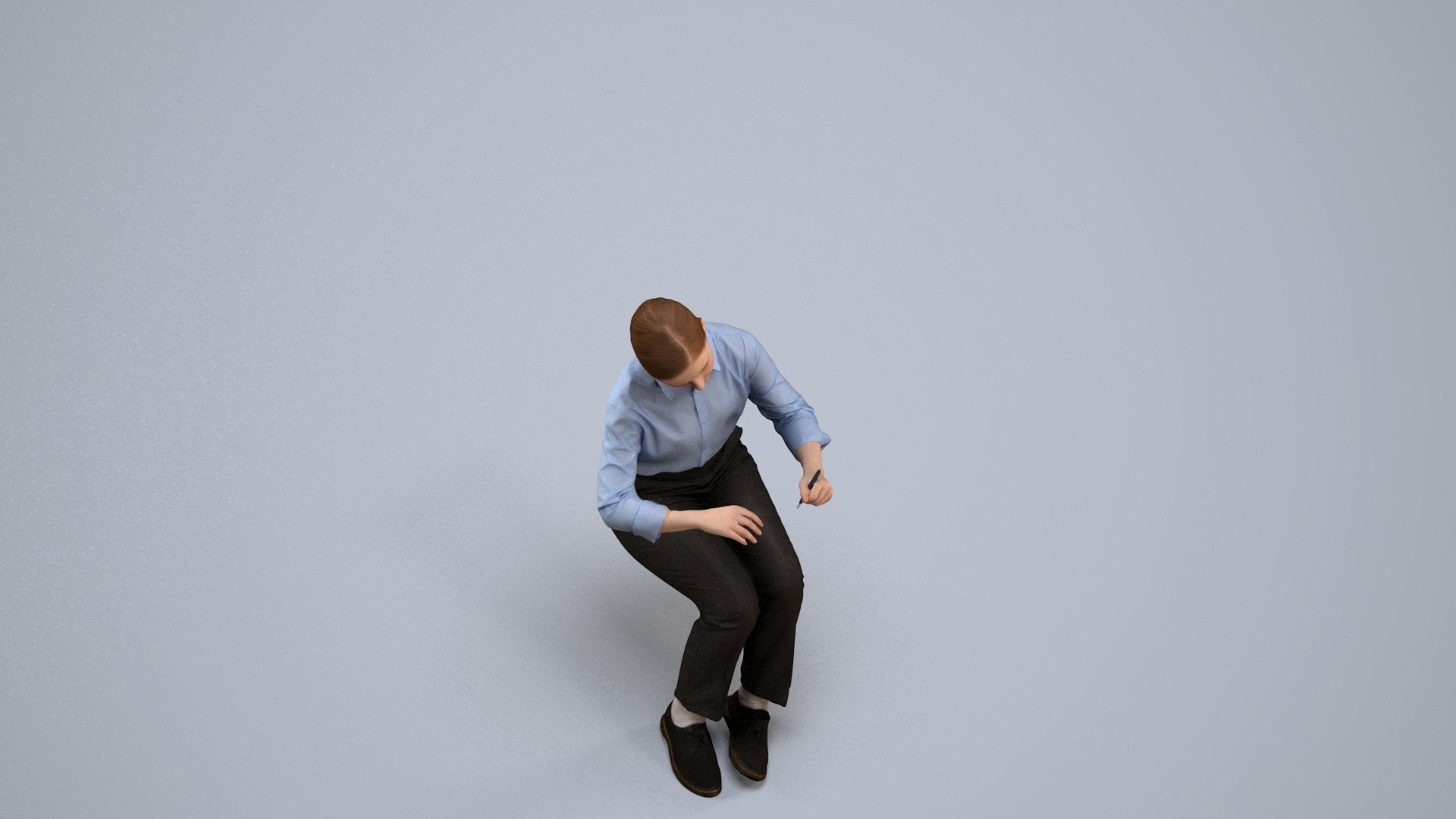 3D human model girl kids, photogrammetry scanned person for archviz, back view render