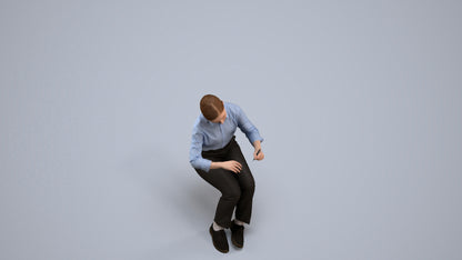 3D human model girl kids, photogrammetry scanned person for archviz, back view render