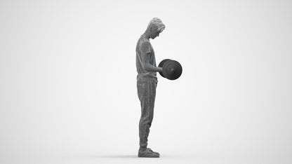 3D human model man sport, photogrammetry scanned person for archviz, wireframe side view
