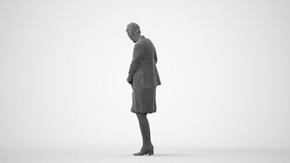 photogrammetry 3D woman business standing, realistic human model archviz FBX, square thumbnail