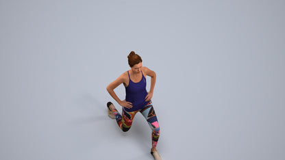 realistic 3D people woman sport, render-ready for V-Ray and Corona, FBX OBJ, back view render