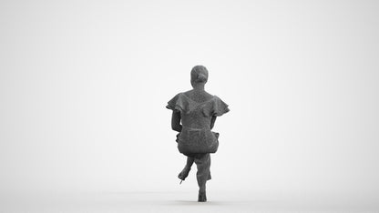 scanned 3D woman business sitting, photogrammetry people for Enscape and V-Ray, wireframe front view