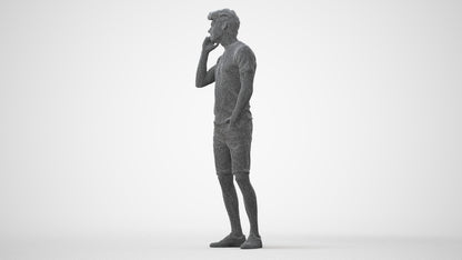 scanned 3D man casual standing, photogrammetry people for Enscape and V-Ray, square thumbnail