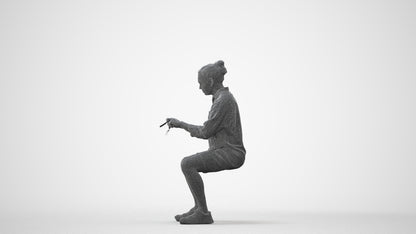 3D people model man casual sitting, scanned human for 3ds Max rendering, square thumbnail