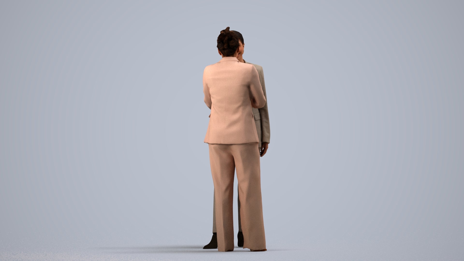 realistic 3D woman business, scanned archviz people for Blender and 3ds Max, side view render