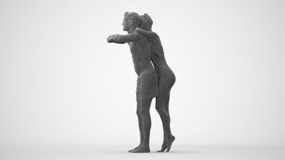 3D scanned man pool, photorealistic archviz people for Enscape and SketchUp, square thumbnail