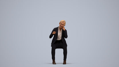 3D scanned woman business, photorealistic archviz people for Enscape and SketchUp, standing pose render