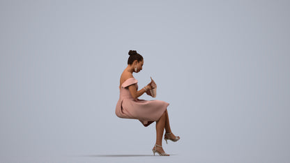 realistic 3D woman formal formalaffairs, scanned archviz people for Blender and 3ds Max, side view render