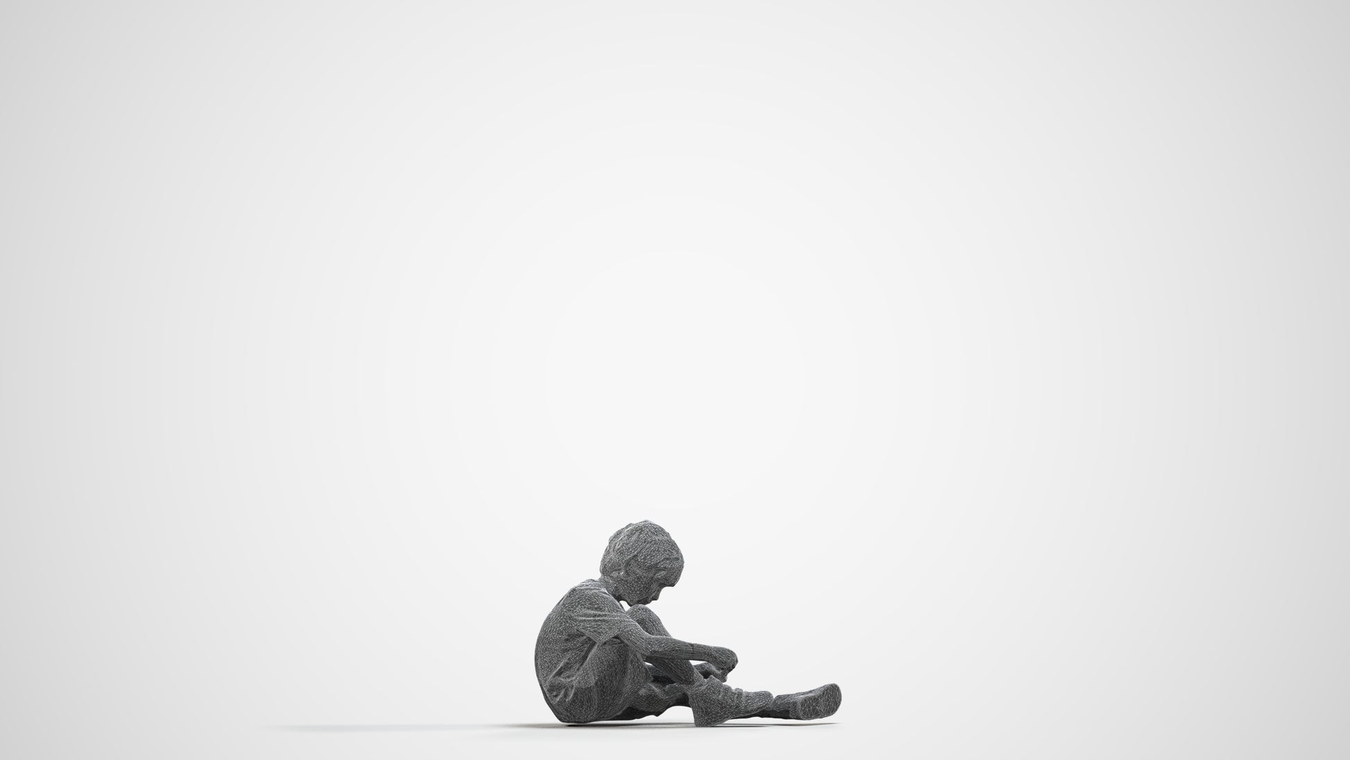 realistic 3D people boy casual kids, render-ready for V-Ray and Corona, FBX OBJ, wireframe side view