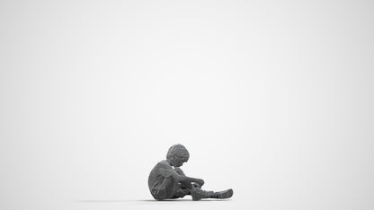 realistic 3D people boy casual kids, render-ready for V-Ray and Corona, FBX OBJ, wireframe side view
