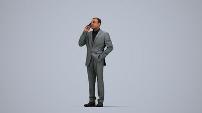 3D scanned man business, photorealistic archviz people for Enscape and SketchUp, top-down view render