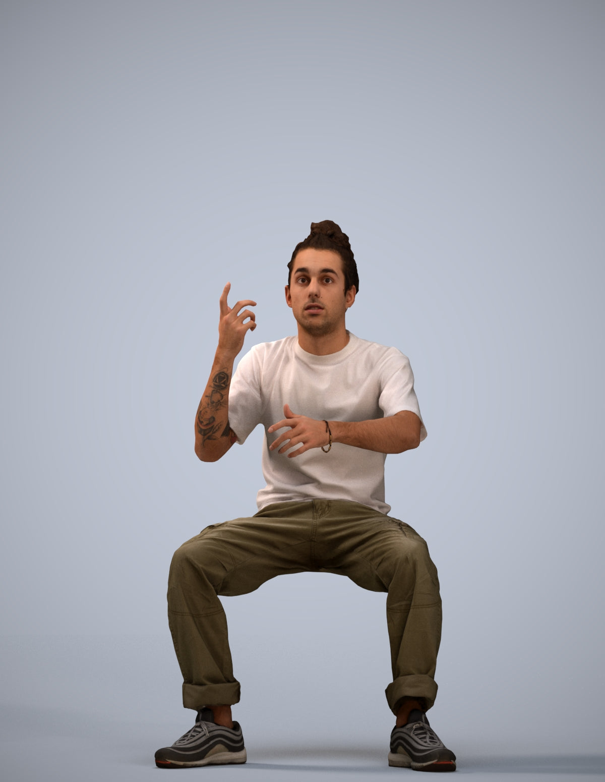 realistic 3D people man casual sitting, render-ready for V-Ray and Corona, FBX OBJ
