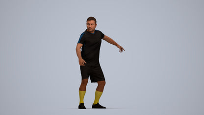 photogrammetry 3D man sport, realistic human model archviz FBX, top-down view render