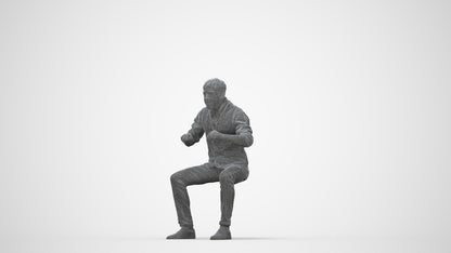 photogrammetry 3D man casual business, realistic human model archviz FBX, wireframe back view
