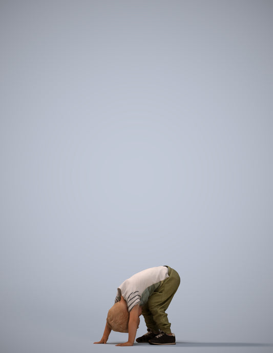 3D scanned boy kids casual, photorealistic archviz people for Enscape and SketchUp