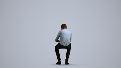 3D scanned boy kids business, photorealistic archviz people for Enscape and SketchUp, front view render