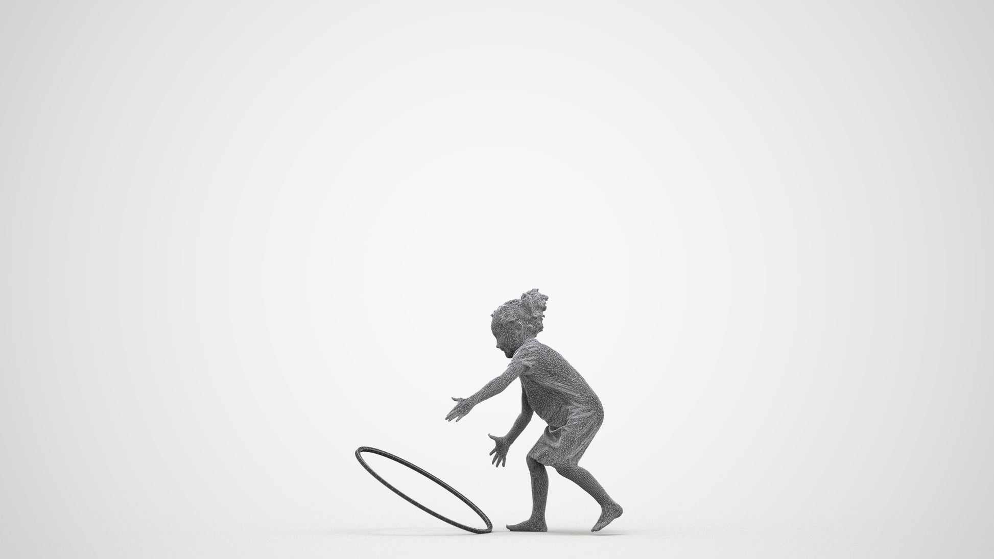 realistic 3D people girl casual kids, render-ready for V-Ray and Corona, FBX OBJ, three-quarter front view render