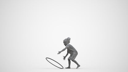 realistic 3D people girl casual kids, render-ready for V-Ray and Corona, FBX OBJ, three-quarter front view render
