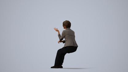 3D scanned woman business, photorealistic archviz people for Enscape and SketchUp, three-quarter view render