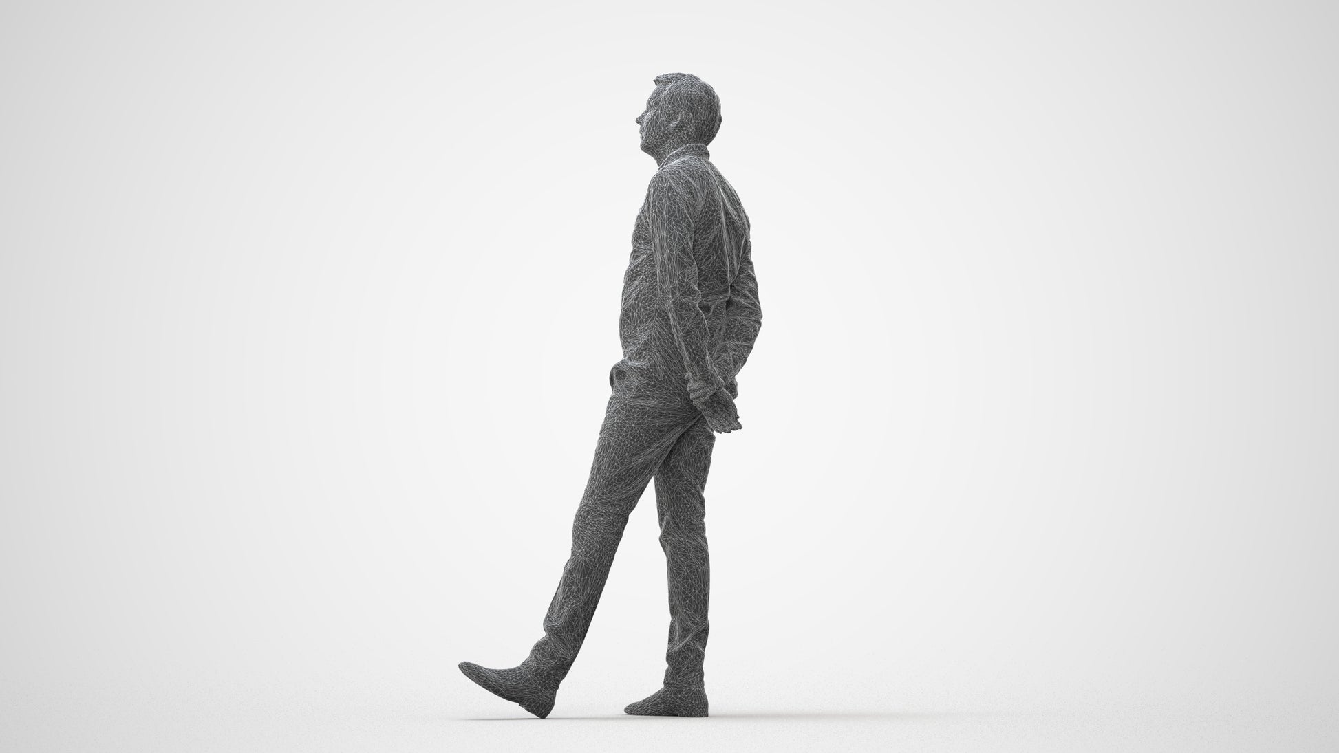 photogrammetry 3D man business standing, realistic human model archviz FBX, square thumbnail