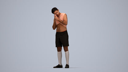 realistic 3D human man sport, archviz people FBX OBJ for Blender, top-down view render