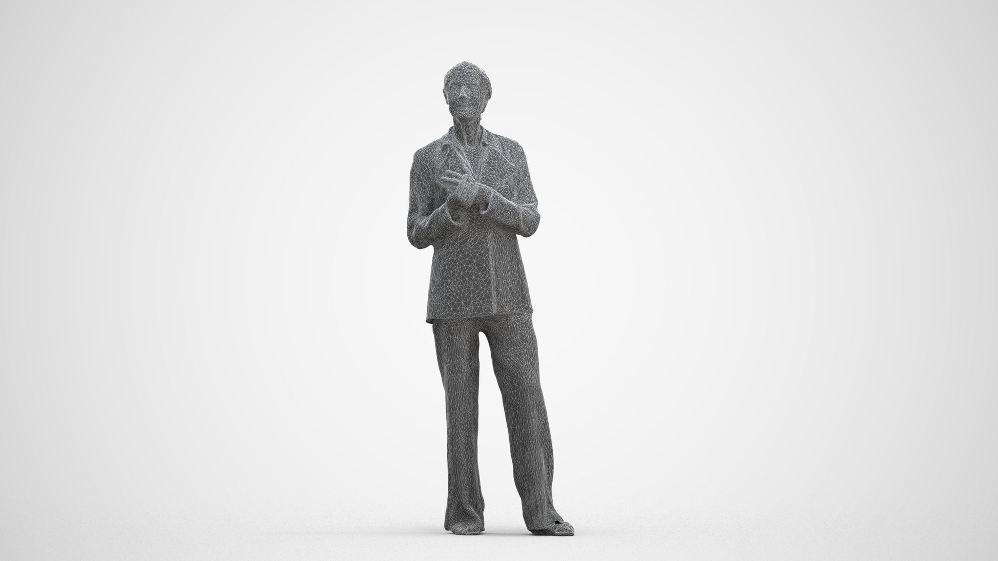 realistic 3D people senior woman business, render-ready for V-Ray and Corona, FBX OBJ, three-quarter front view render