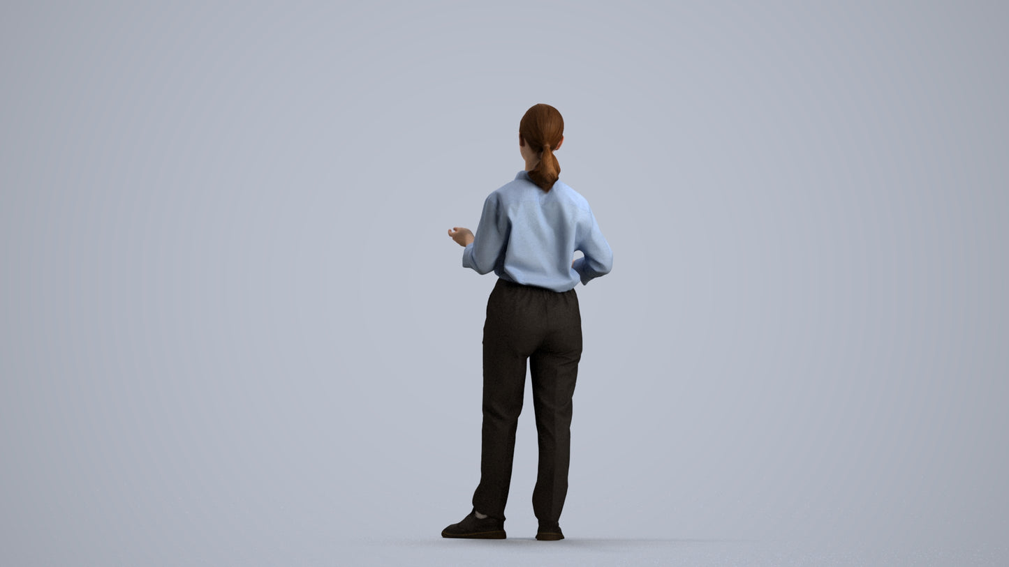 realistic 3D people girl kids, render-ready for V-Ray and Corona, FBX OBJ, front view render