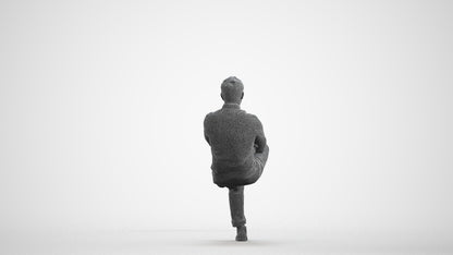 realistic 3D people man casual business, render-ready for V-Ray and Corona, FBX OBJ, wireframe front view