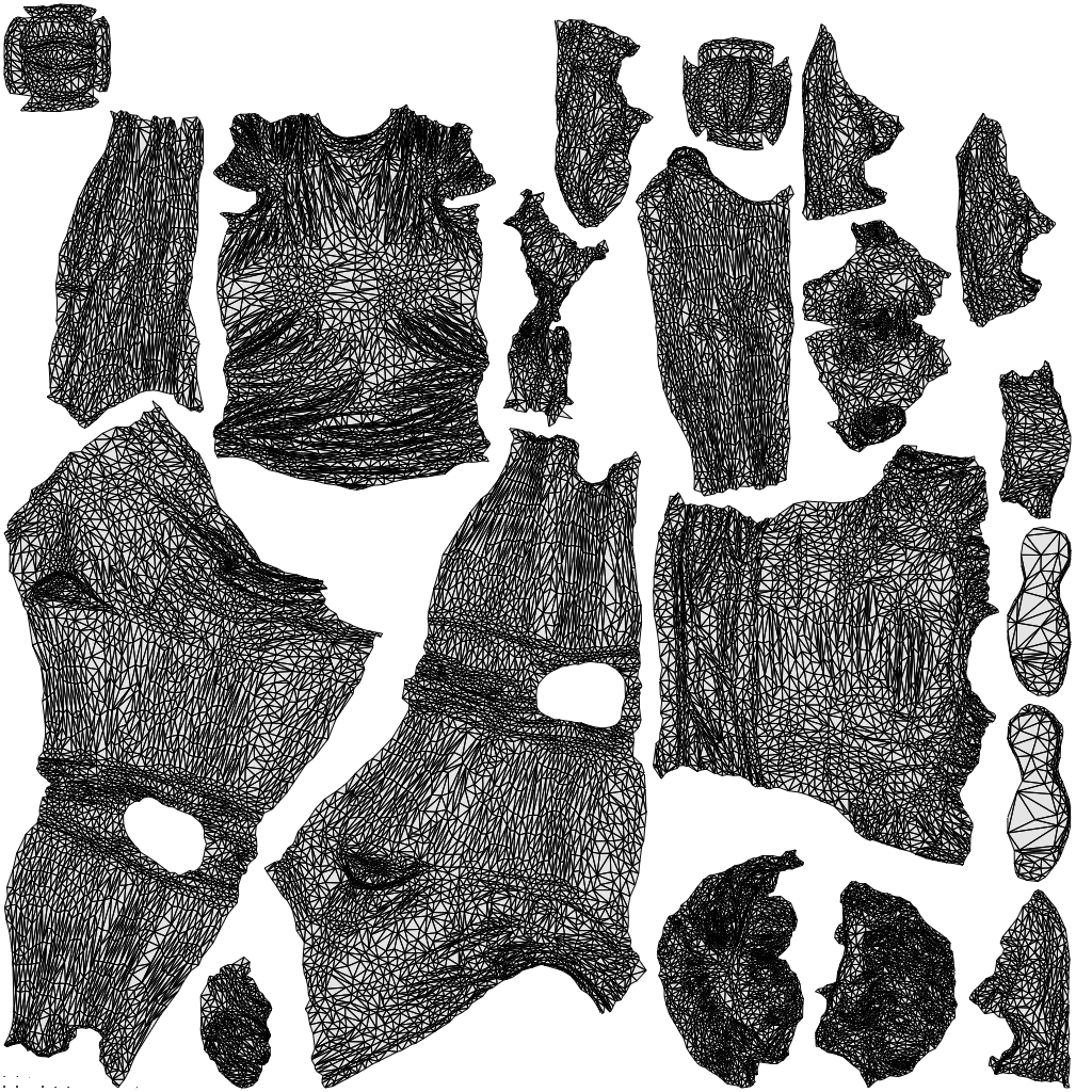 scanned 3D woman sport, photogrammetry people for Enscape and V-Ray, wireframe top-down view