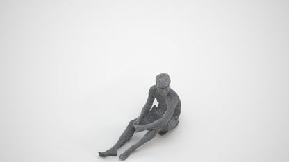 realistic 3D human man pool, archviz people FBX OBJ for Blender, wireframe three-quarter view