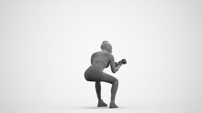 realistic 3D human woman sport, archviz people FBX OBJ for Blender, wireframe front view