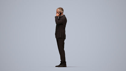 3D people model man business, scanned human for 3ds Max rendering, top-down view render