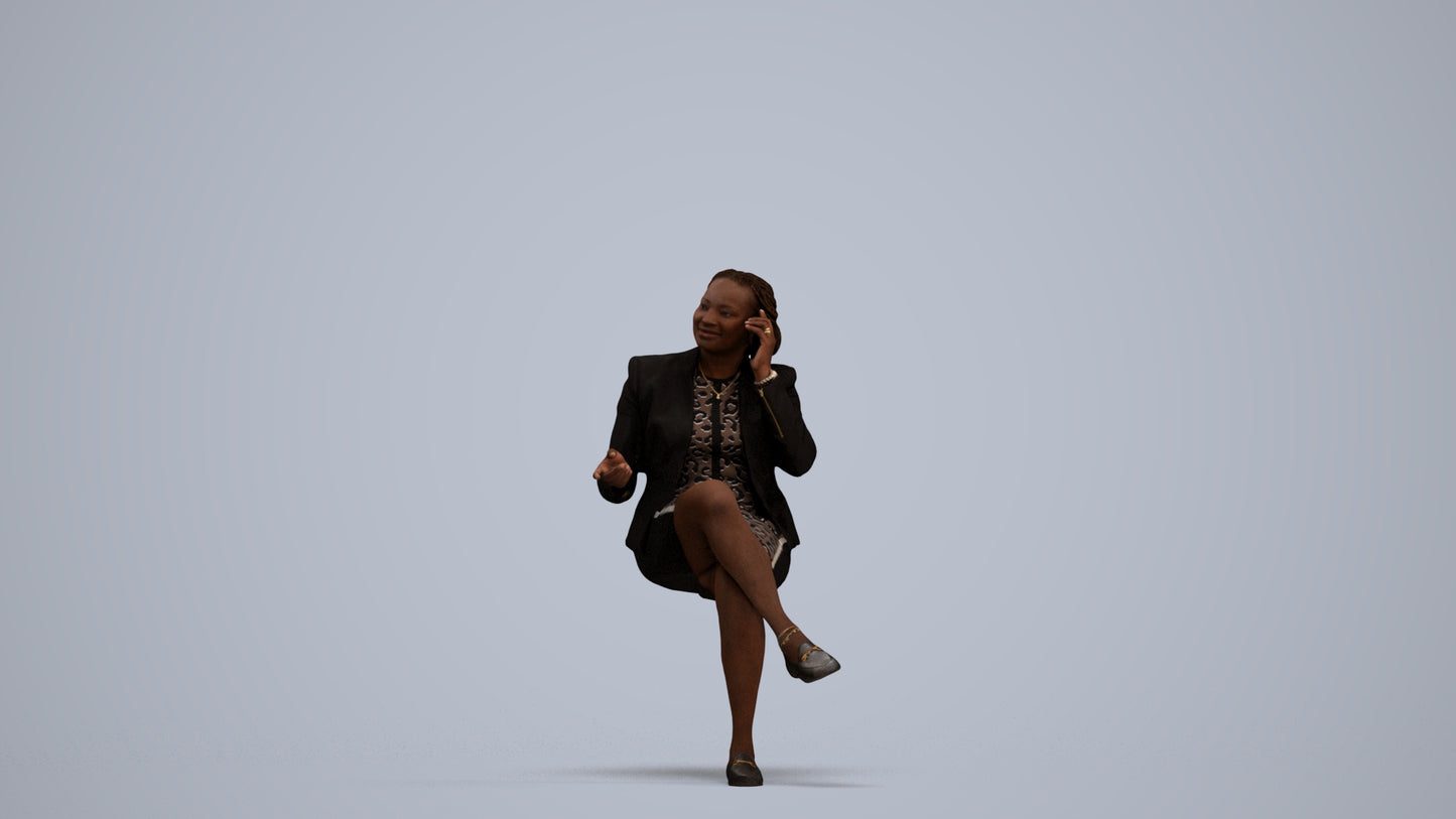 realistic 3D people woman business sitting, render-ready for V-Ray and Corona, FBX OBJ, standing pose render