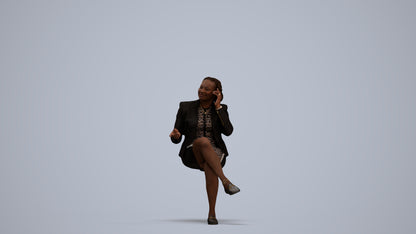 realistic 3D people woman business sitting, render-ready for V-Ray and Corona, FBX OBJ, standing pose render