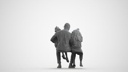 realistic 3D girl casual kids, scanned archviz people for Blender and 3ds Max, wireframe front view