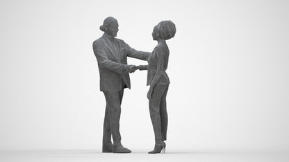 scanned 3D woman business, photogrammetry people for Enscape and V-Ray, wireframe back view